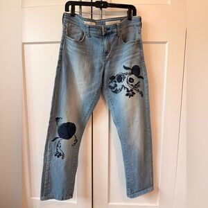 Pilcro Light Blue Denim Jeans with Navy Stitching